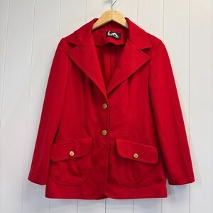 Vintage Jack Winter Women Classic 60s 70s Retro Blazer Size S Gold Crest Buttons